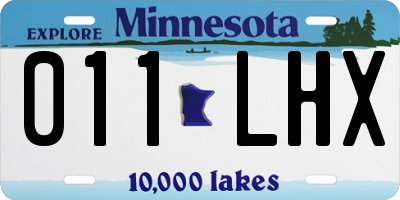MN license plate 011LHX