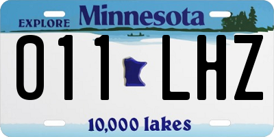 MN license plate 011LHZ