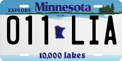 MN license plate 011LIA