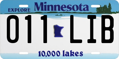 MN license plate 011LIB