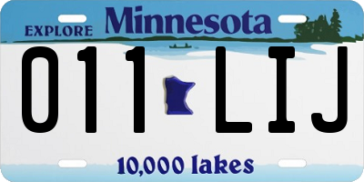 MN license plate 011LIJ
