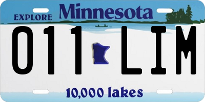 MN license plate 011LIM