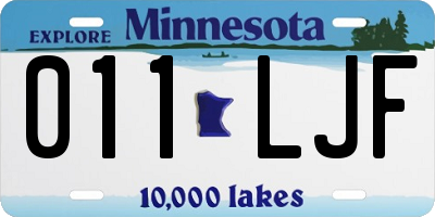 MN license plate 011LJF