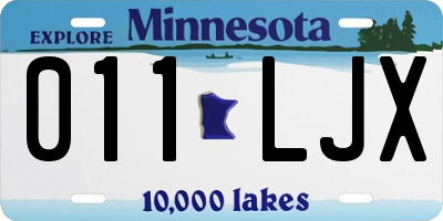 MN license plate 011LJX