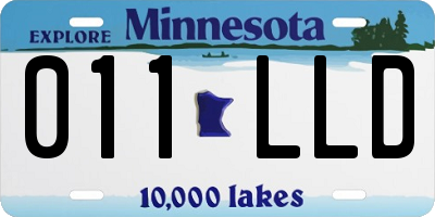 MN license plate 011LLD