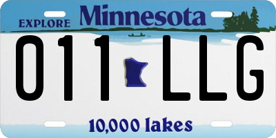 MN license plate 011LLG