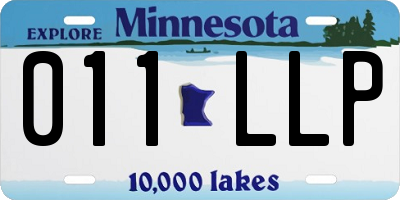 MN license plate 011LLP