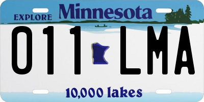 MN license plate 011LMA