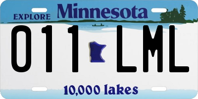 MN license plate 011LML