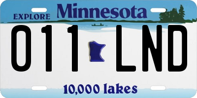 MN license plate 011LND