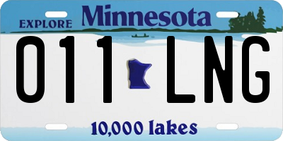 MN license plate 011LNG