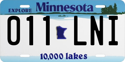 MN license plate 011LNI