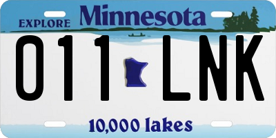 MN license plate 011LNK