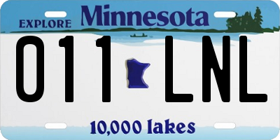 MN license plate 011LNL