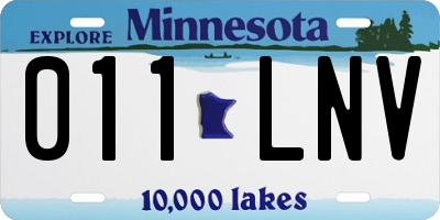 MN license plate 011LNV