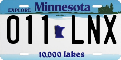 MN license plate 011LNX