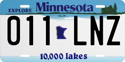MN license plate 011LNZ