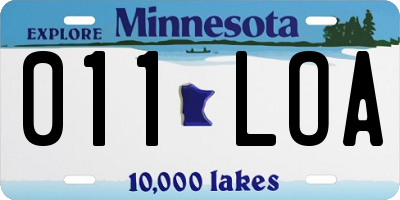MN license plate 011LOA