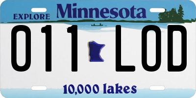 MN license plate 011LOD