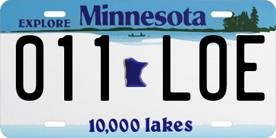 MN license plate 011LOE