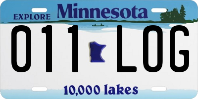 MN license plate 011LOG