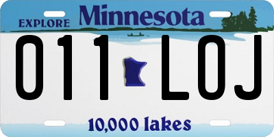 MN license plate 011LOJ