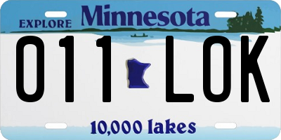 MN license plate 011LOK