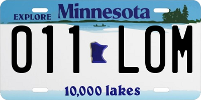 MN license plate 011LOM