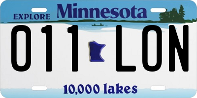 MN license plate 011LON