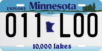 MN license plate 011LOO