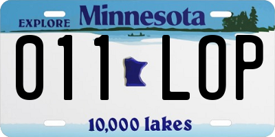 MN license plate 011LOP