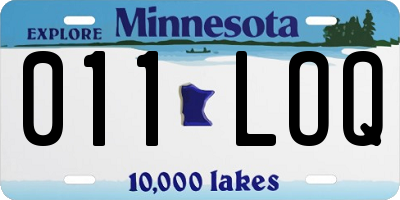 MN license plate 011LOQ
