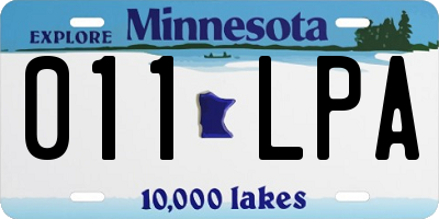 MN license plate 011LPA