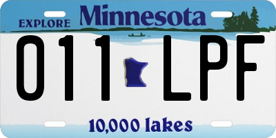 MN license plate 011LPF