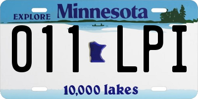 MN license plate 011LPI