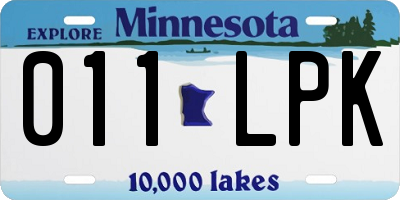 MN license plate 011LPK