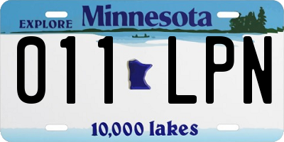MN license plate 011LPN