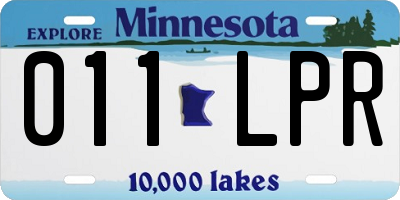 MN license plate 011LPR