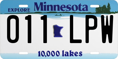 MN license plate 011LPW