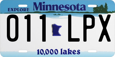 MN license plate 011LPX