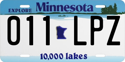 MN license plate 011LPZ