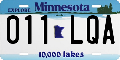 MN license plate 011LQA