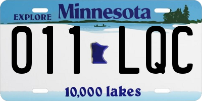 MN license plate 011LQC