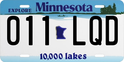 MN license plate 011LQD