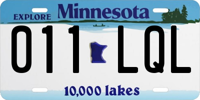 MN license plate 011LQL
