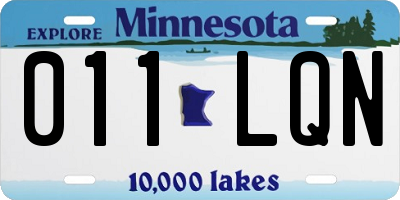 MN license plate 011LQN