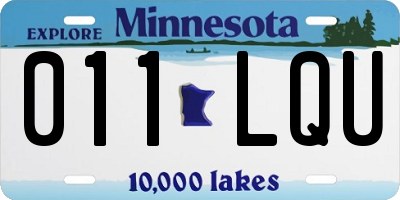 MN license plate 011LQU