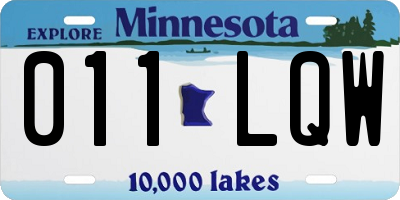 MN license plate 011LQW