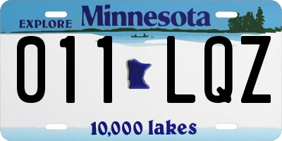 MN license plate 011LQZ