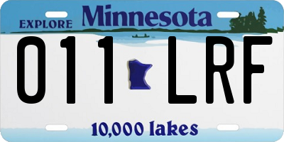 MN license plate 011LRF